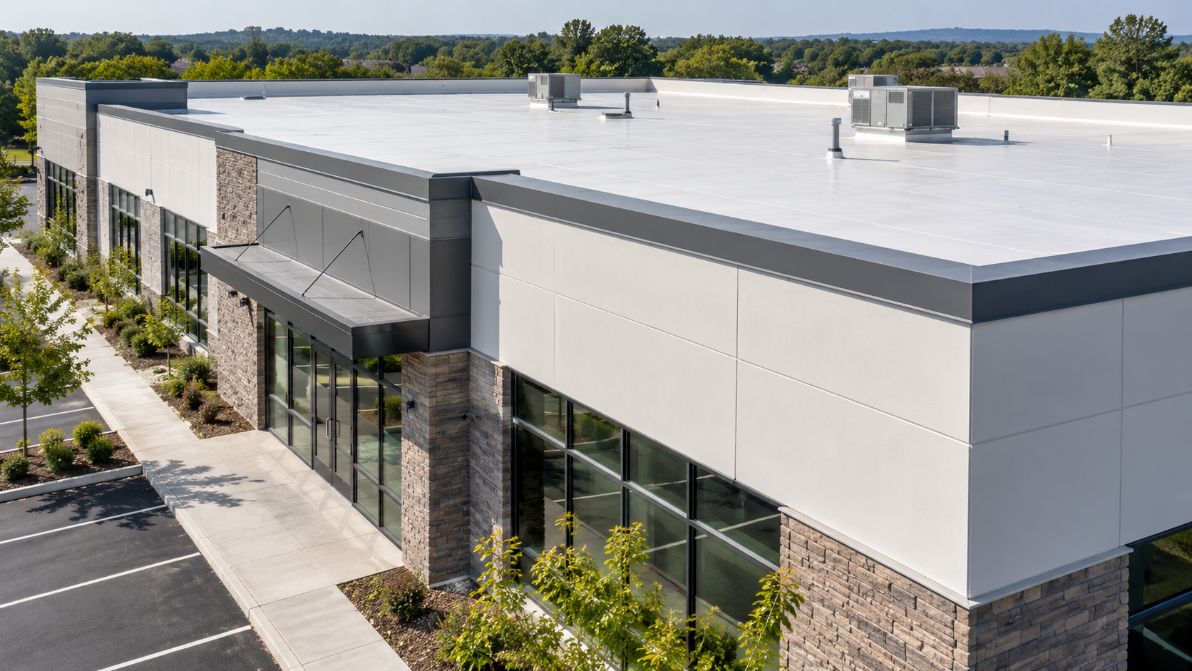 Illustrative aerial view for contractor completion photography