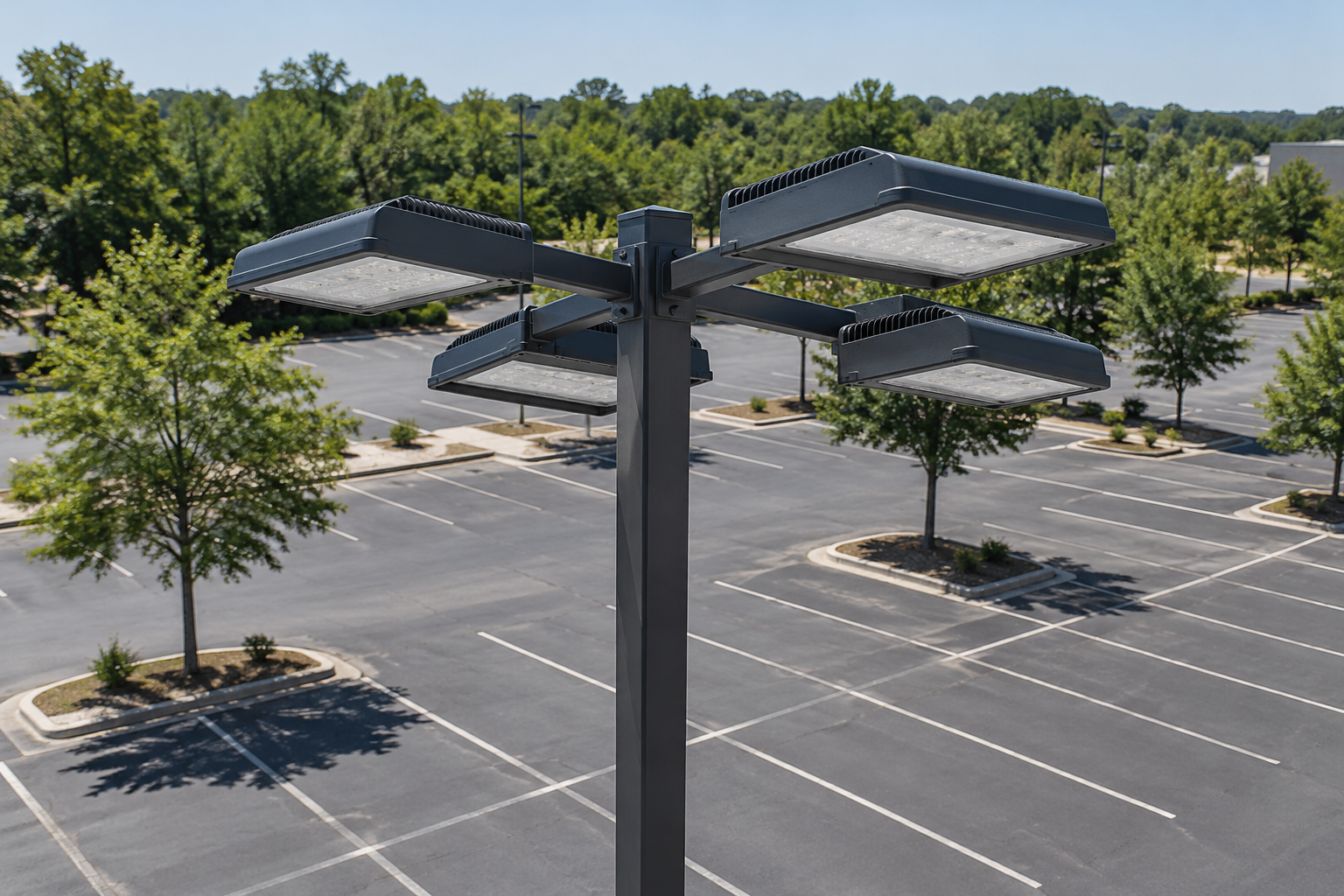Illustrative aerial view for outdoor lighting fixture photography