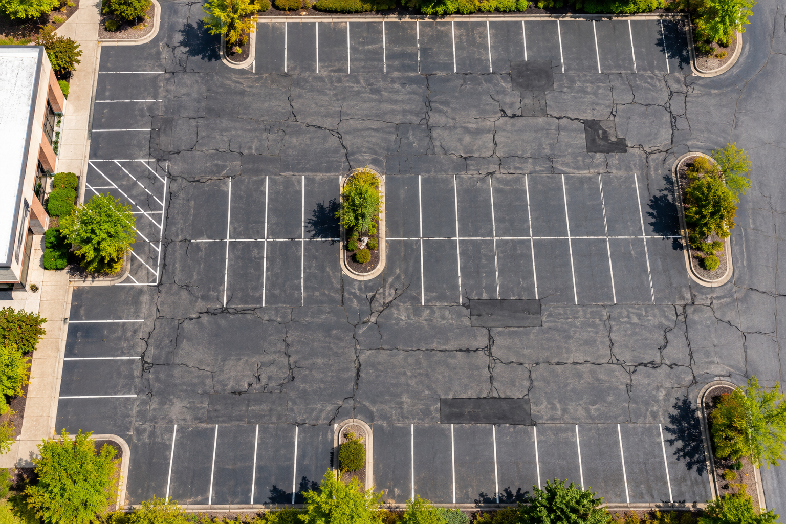Illustrative aerial view for parking-lot pavement photography