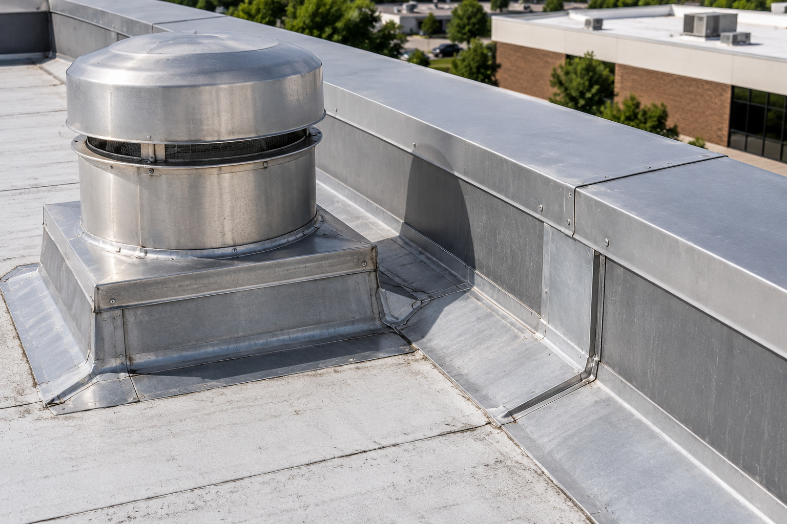 Illustrative aerial view for roof flashing photography