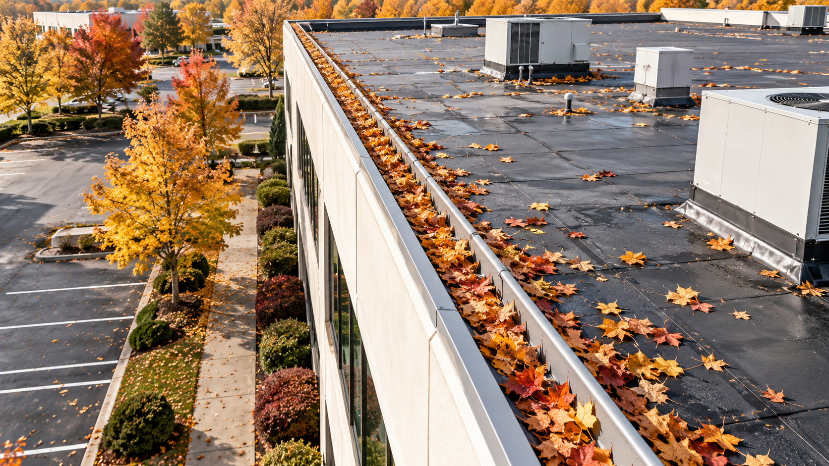 Illustrative aerial view for seasonal maintenance photography