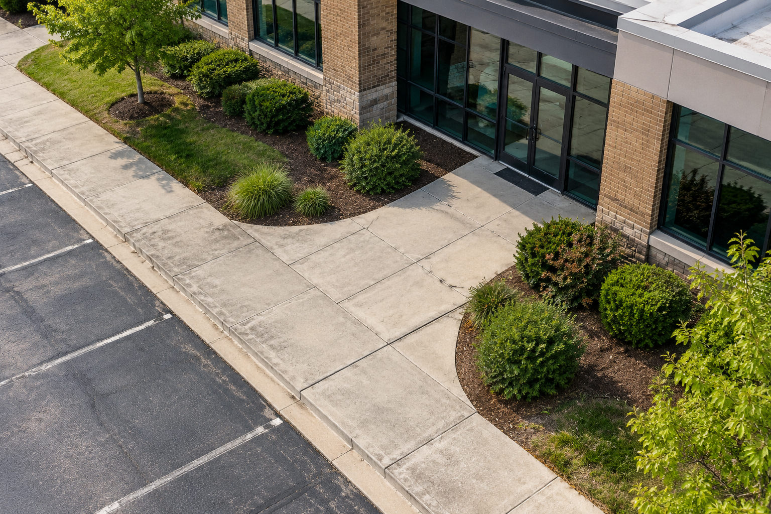 Illustrative aerial view for sidewalk & walkway photography