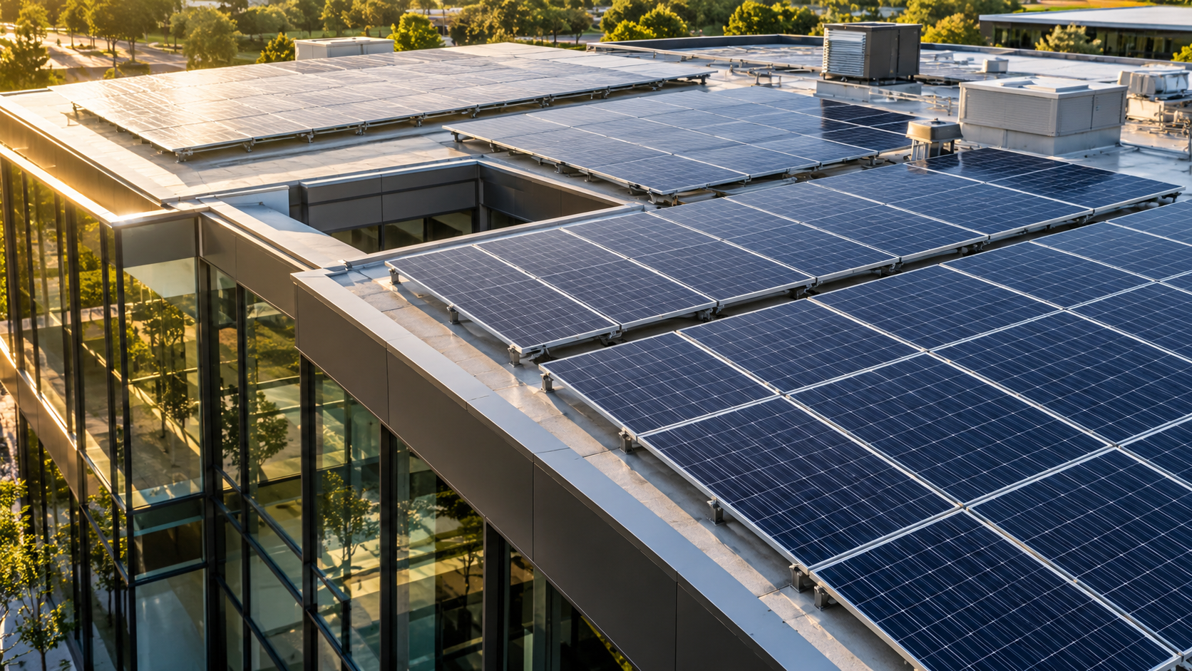 Illustrative aerial view for solar panel surface photography